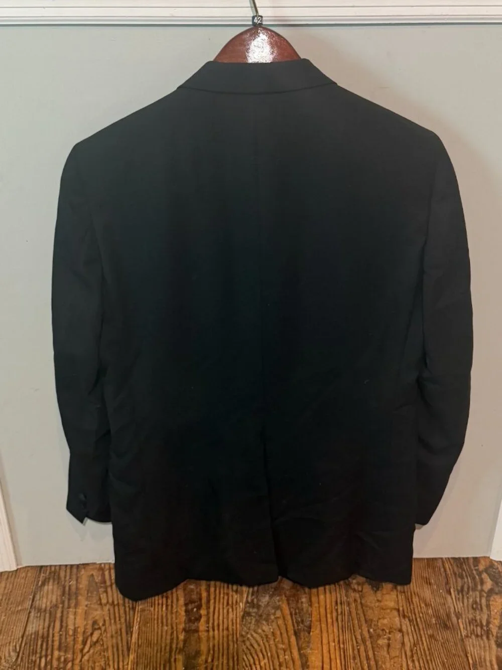 Joseph Abboud Tuxedo Full Suit Size 41 Tall Pants 34x32 Black Bespoke Bowtie Set